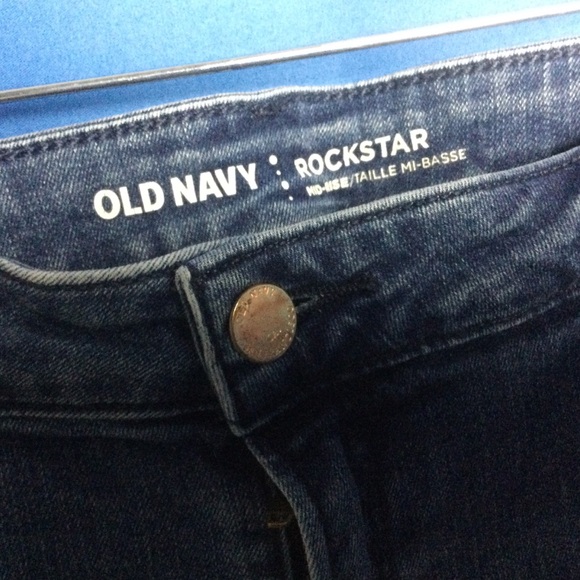 Old Navy Rockstar Mid-rise 14 Patches Medium Wash - Picture 4 of 13